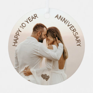 Happy 10 Years Anniversary Custom Metal Ornament