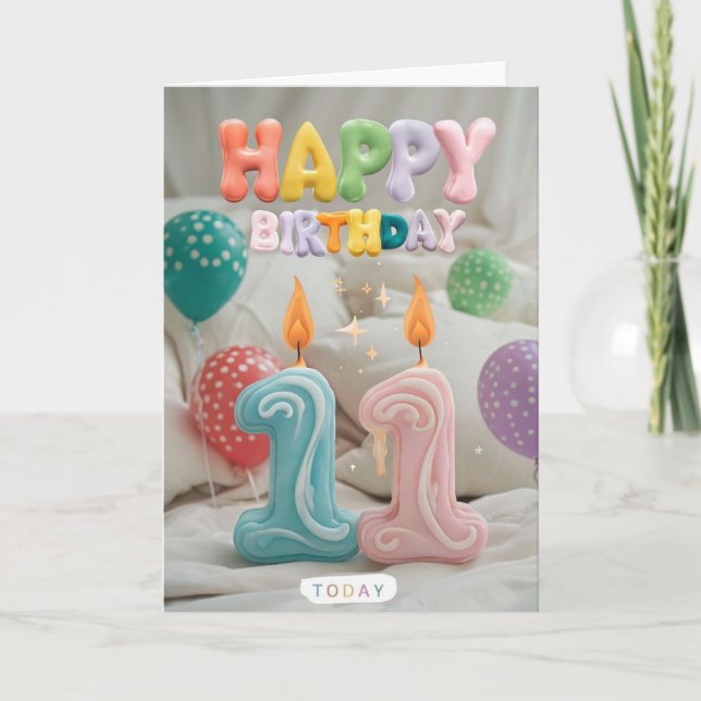 Happy 11. Geburtstagskarte Karte (Vorderseite)