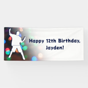 Happy 12. Geburtstag Dance Party Light Banner