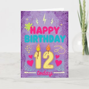 Happy 12. Geburtstagskarte Karte