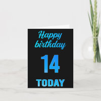 Happy 14. Geburtstag Große Schwarz und Blau Junge 