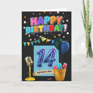 Happy 14. Geburtstagskarte Karte