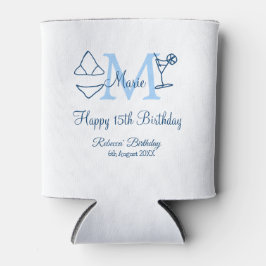Happy 15. Geburtstag blauer Name Monogram Bikini h Dosenkühler