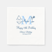 Happy 15. Geburtstag blauer Name Monogram Bikini h