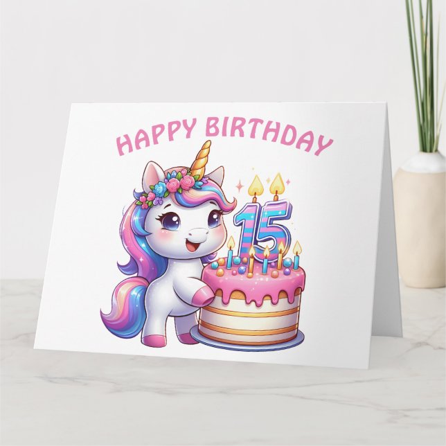 Happy 15. Geburtstagskarte Karte (Vorderseite)