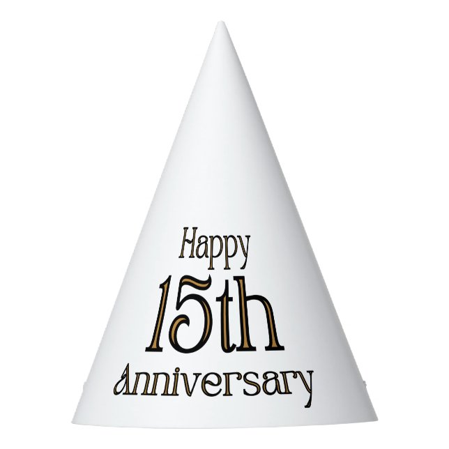 Happy 15-jähriges Party Hat Partyhütchen (Vorderseite)