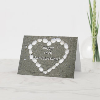 Happy 15. Jubiläum Seashell Herzkarte Karte