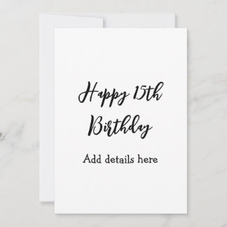 Happy 15th birthday name quinceanera details simpl einladung