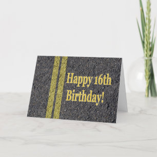 Happy 16. 16. Geburtstagsfahrschein Karte