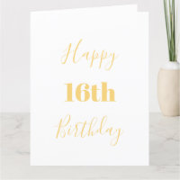 Happy 16. Geburtstag Gold Gelb Weißes Custom Age