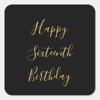 Happy 16. Geburtstag Golden Yellow Custom Age Blac