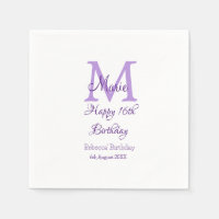 Happy 16. Geburtstag lila Name Monogram hinzufügen