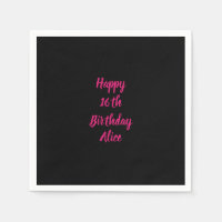 Happy 16. Geburtstag Pink Schwarz Benutzerdefinier