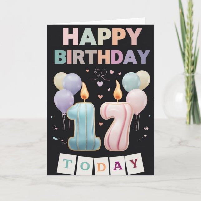 Happy 17. Geburtstagskarte Karte (Vorderseite)