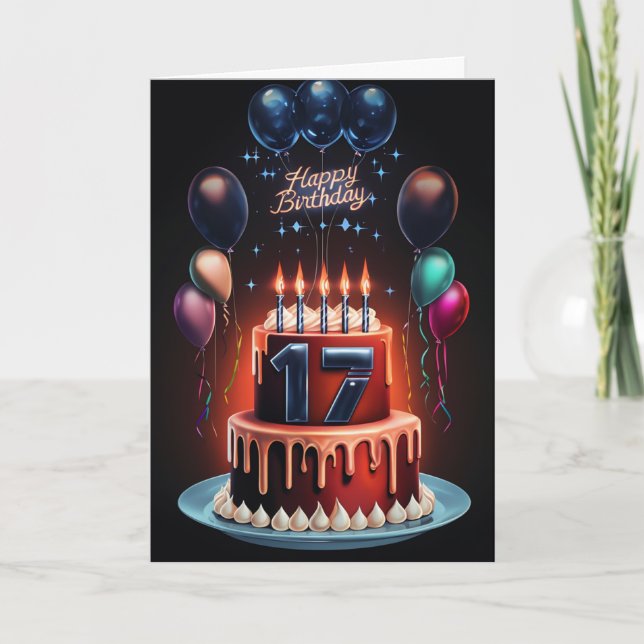 Happy 17. Geburtstagskarte Karte (Vorderseite)