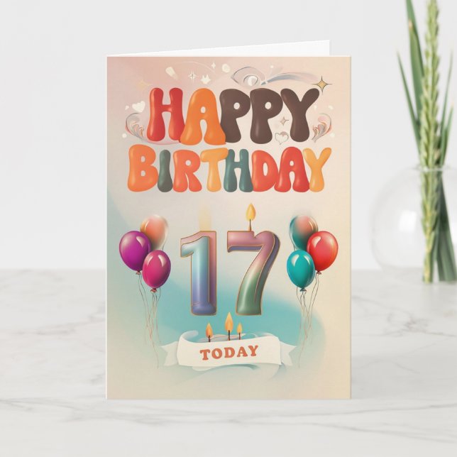 Happy 17. Geburtstagskarte Karte (Vorderseite)