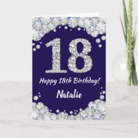 Happy 18. Geburtstag Navy Blue und Silver Glitzer