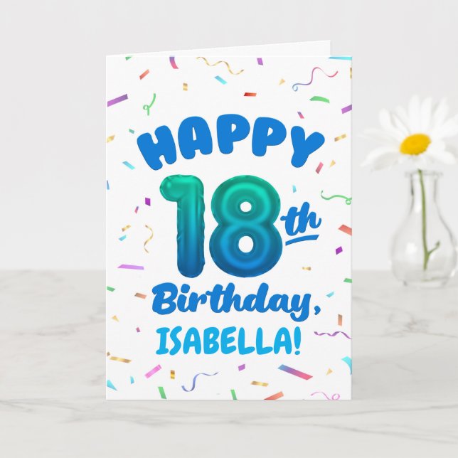 Happy 18th Birthday Card with Custom Name Karte (Kleine Pflanze)