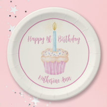 Happy 1. Geburtstag Cupcake Paper Plate