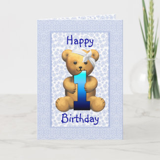 Happy 1. Geburtstag Teddy Bar Karte