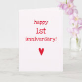 Einsehbar Happy First Hochzeitstag Karte – Mit Umschlag, 15x15 Cm, Leere Innenseite