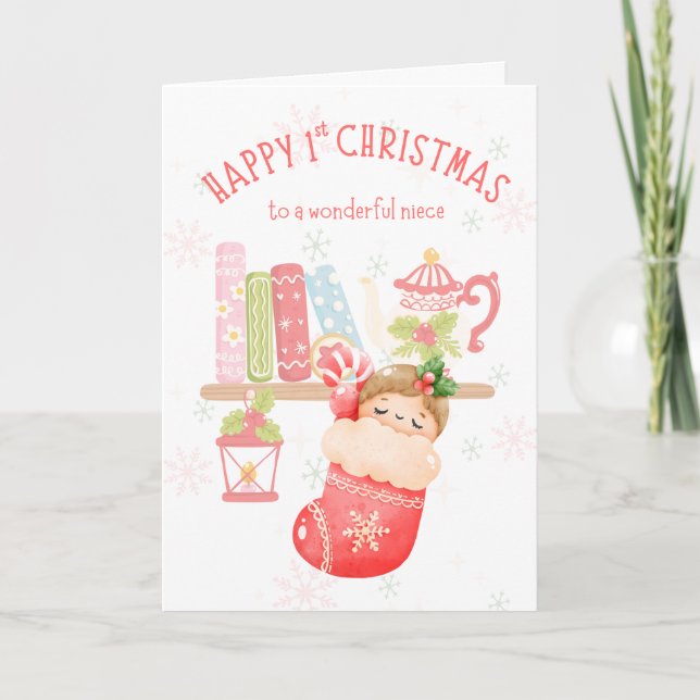 Happy 1. Weihnachten bis Nichte Karte (Vorderseite)