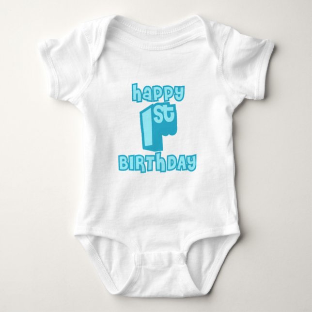 Happy 1st Birthday Celebration – Cute birthday  Baby Strampler (Vorderseite)