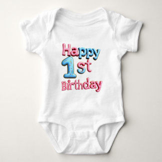 Happy 1st Birthday - Happy 1st Birthday Greeting Baby Strampler