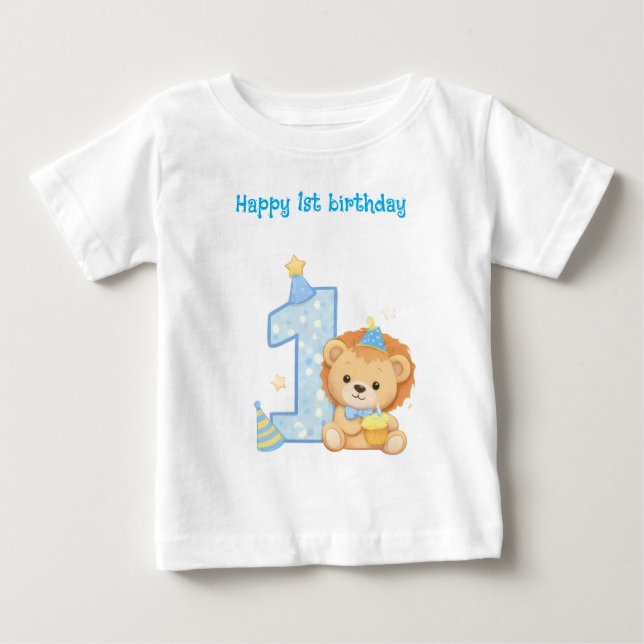 Happy 1st Birthday Lion Toddler T-Shirt (Vorderseite)