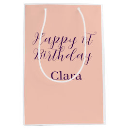 Happy 1st birthday orange purple boho retro name mittlere geschenktüte