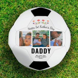 Happy 1st Father`s Day Daddy Keepsake 3 Photo Fußball