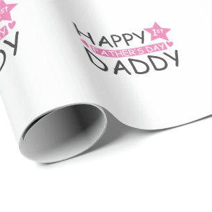 Happy 1st Father's Day Daddy Papa Vatertag Geschenkpapier