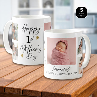 Happy 1st Mothers Day As Great Grandma 5 Photo   Kaffeetasse