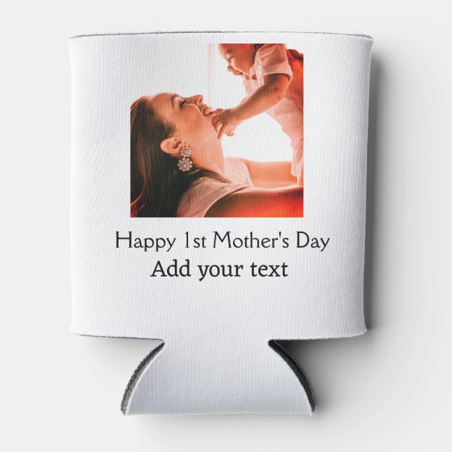 Happy 1st Mother's Day Beste Mutter je Foto-Name h Dosenkühler (Vorderseite)