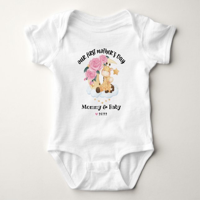 Happy 1st Mütter Day Baby Bodysuit Strampler (Vorderseite)