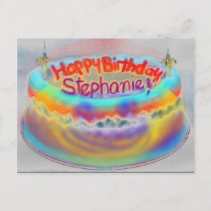 Happy 2014 Geburtstag Stephanie Post Card Postkarte