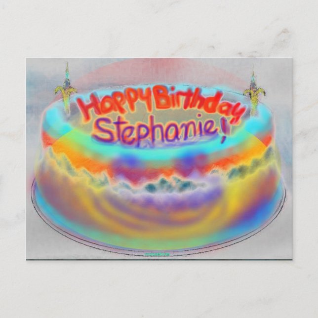Happy 2014 Geburtstag Stephanie Post Card Postkarte (Vorderseite)