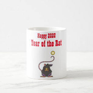 Happy 2020 Jahr RAT Chinesisches Neujahr Zodiac Ge Kaffeetasse
