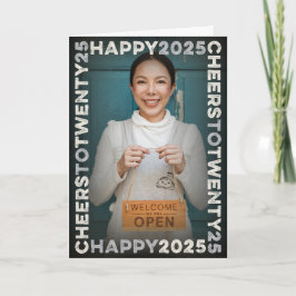 Happy 2025 Blocks Frame Typografy New Year Foto Feiertagskarte