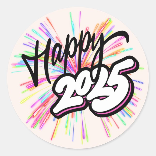 Happy 2025 Sticker (Vorderseite)