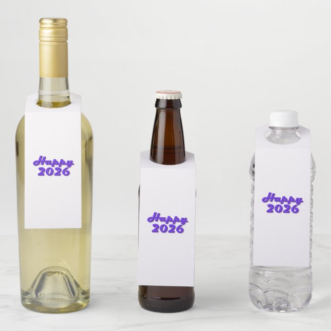 Happy 2026 flaschenanhänger (Beispiel)
