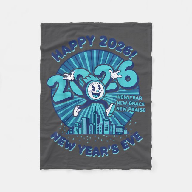 Happy 2026 New Year's Eve Celebration Design  Fleecedecke (Vorderseite)