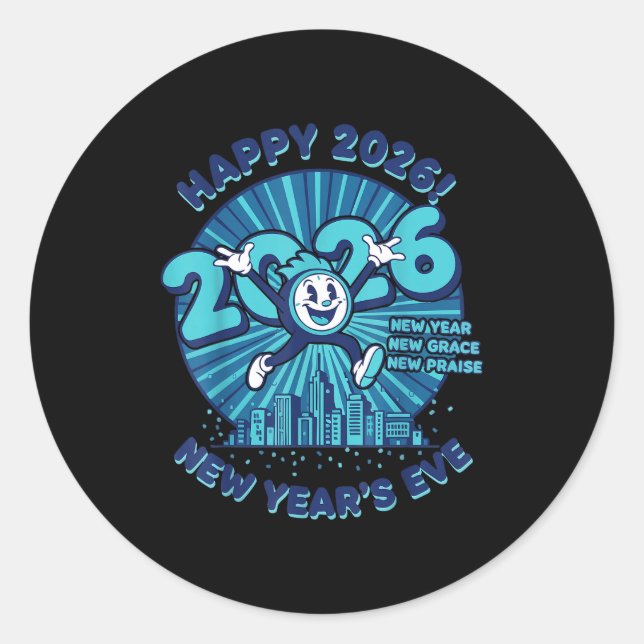 Happy 2026 New Year's Eve Celebration Design  Runder Aufkleber (Vorderseite)