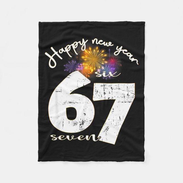 Happy 2026 New Year's Eve Party 67 Six Seven Meme  Fleecedecke (Vorderseite)