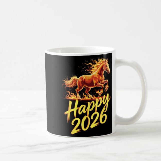 Happy 2026 Year Of The Horse Chinese Zodiac New Ye Kaffeetasse (Rechts)