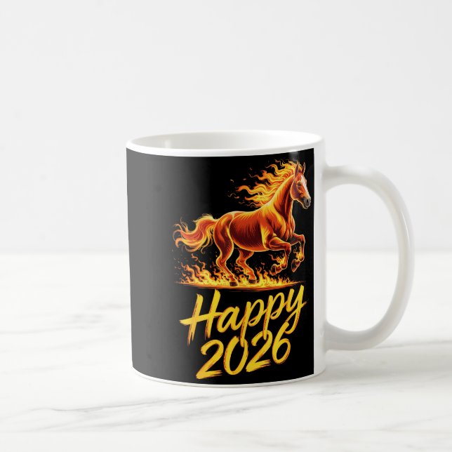 Happy 2026 Year Of The Horse Chinese Zodiac New Ye Kaffeetasse (Rechts)