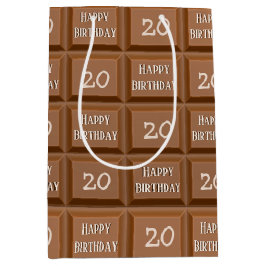 Happy 20. Geburtstag Schokolade Candy Bar Mittlere Geschenktüte