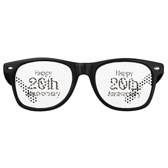 Happy 20 Jahre Party Retro Sonnenbrille (Vorderseite)