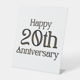 Happy 20-jähriges Pedestal-Zeichen Sockelschild