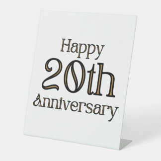 Happy 20-jähriges Pedestal-Zeichen Sockelschild